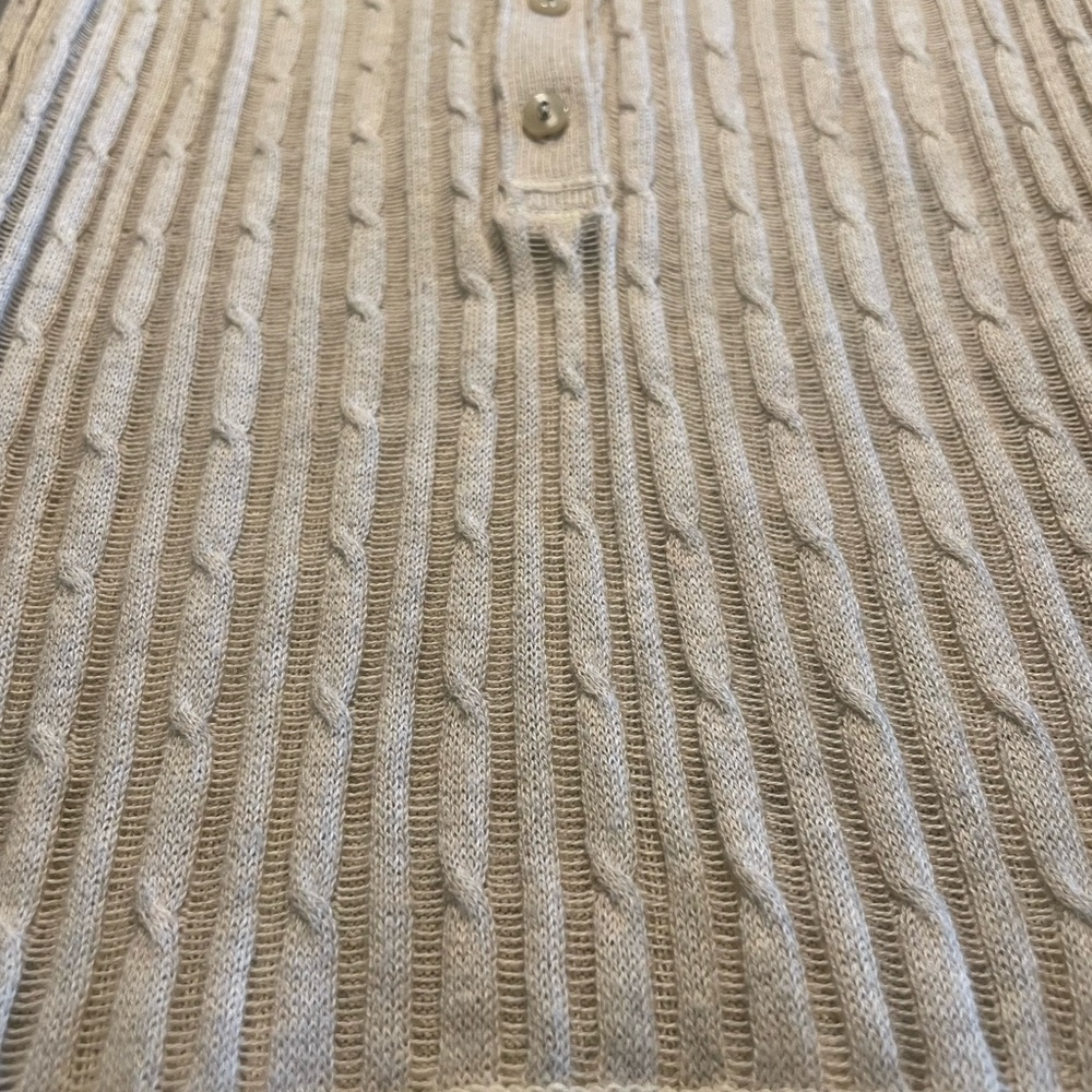 Cream Ribbed Button-Up Women's Top - Picture 2 of 4